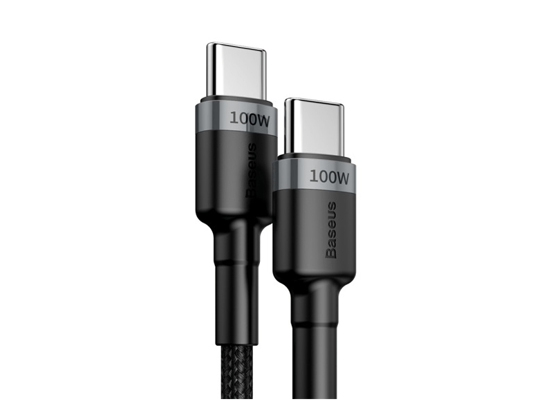 Baseus USB Type-C 100W Gyorstöltő adatkábel 2m, fekete/szürke (CATKLFALG1)