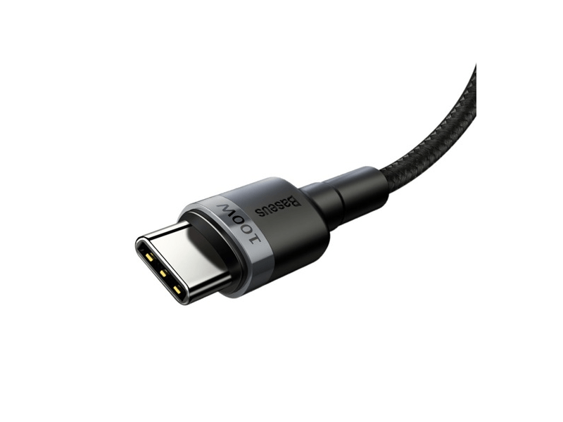 Baseus USB Type-C 100W Gyorstöltő adatkábel 2m, fekete/szürke (CATKLFALG1)
