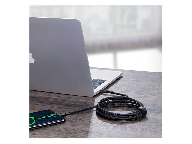 Baseus USB Type-C 100W Gyorstöltő adatkábel 2m, fekete/szürke (CATKLFALG1)