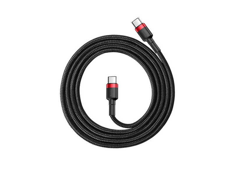 Baseus USB Type-C 60W Gyorstöltő adatkábel 1m, piros/fekete (CATKLFG91)