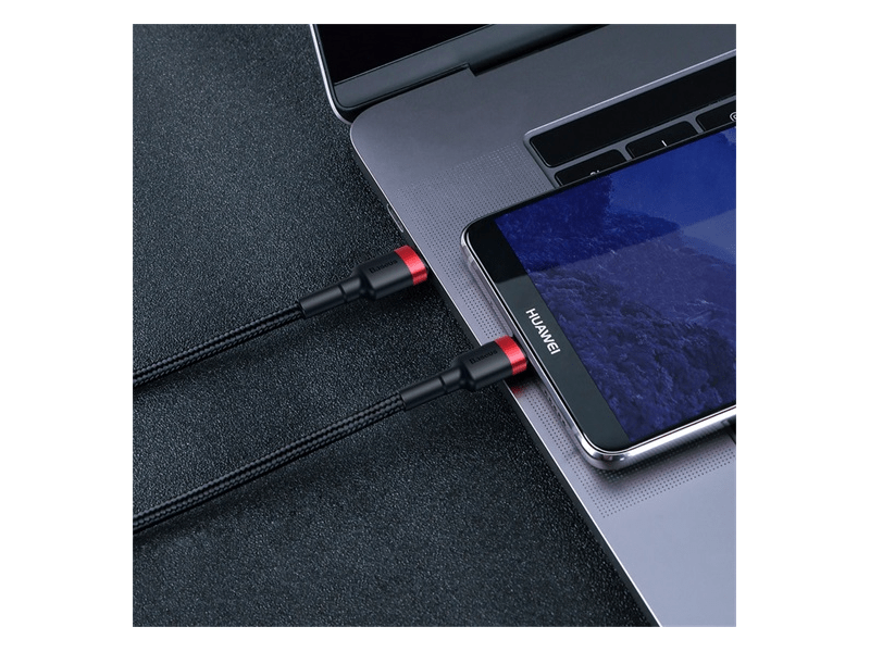 Baseus USB Type-C 60W Gyorstöltő adatkábel 1m, piros/fekete (CATKLFG91)