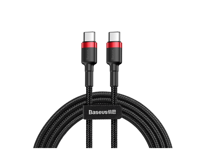 Baseus USB Type-C 60W Gyorstöltő adatkábel 2m, piros/fekete (CATKLFH91)