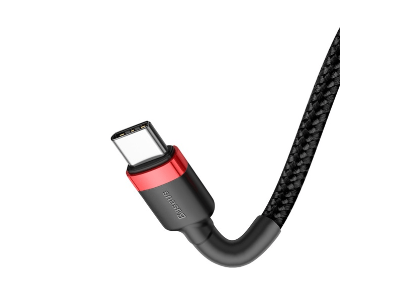 Baseus USB Type-C 60W Gyorstöltő adatkábel 2m, piros/fekete (CATKLFH91)
