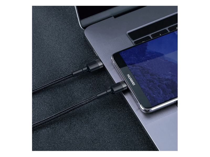 Baseus USB Type-C 60W Gyorstöltő adatkábel 1m, szürke/fekete (CATKLFGG1)