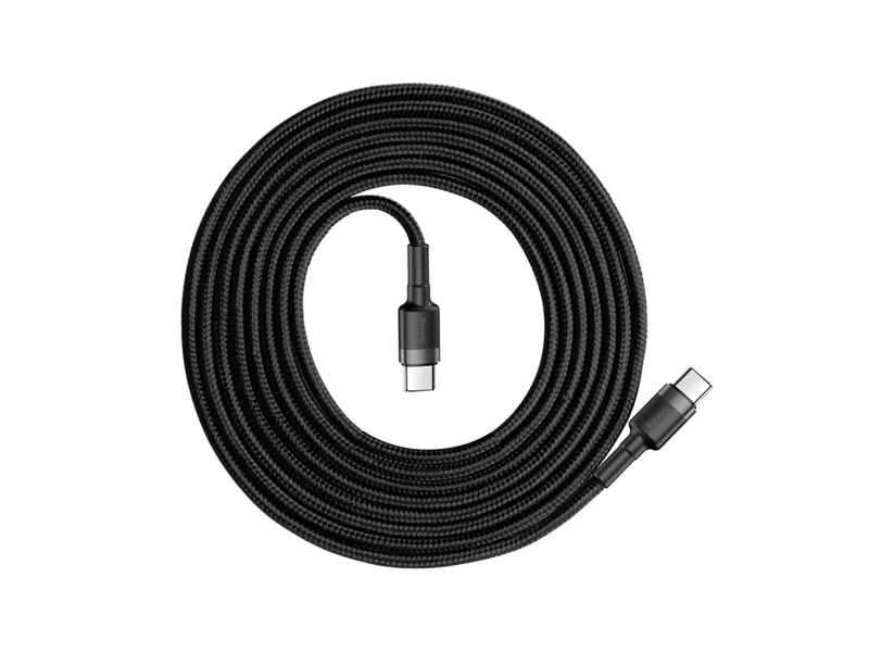 Baseus USB Type-C 60W Gyorstöltő adatkábel 2m, szürke/fekete (CATKLFHG1)