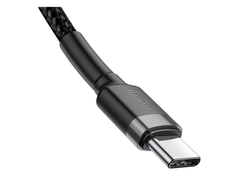 Baseus USB Type-C 60W Gyorstöltő adatkábel 2m, szürke/fekete (CATKLFHG1)