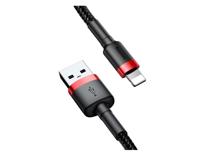 Baseus USB Type-A/Lightning töltőkábel 2m, piros/fekete (CALKLFC19)
