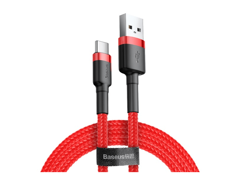 Baseus Cafule USB Type-C 2A Gyorstöltő adatkábel 2m, piros (CATKLFC09)