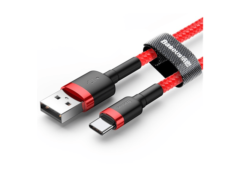 Baseus Cafule USB Type-C 2A Gyorstöltő adatkábel 2m, piros (CATKLFC09)