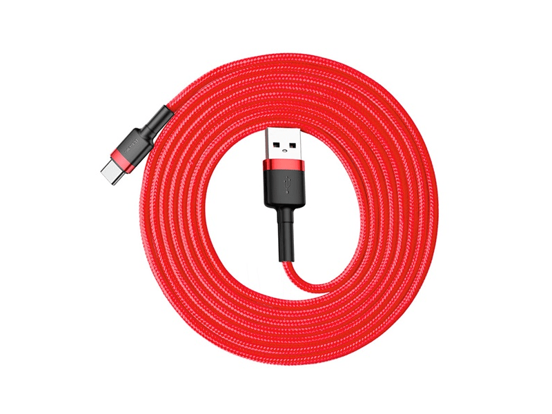 Baseus Cafule USB Type-C 2A Gyorstöltő adatkábel 2m, piros (CATKLFC09)