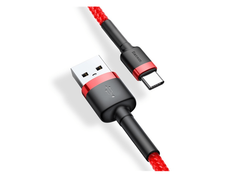 Baseus Cafule USB Type-C 2A Gyorstöltő adatkábel 2m, piros (CATKLFC09)