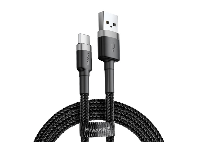 Baseus USB Type-C 2A Gyorstöltő adatkábel 2m, szürke/fekete (CATKLFCG1)