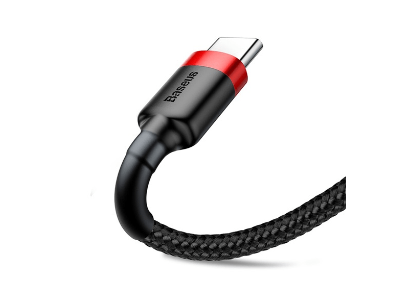Baseus USB Type-C Gyorstöltő adatkábel 0.5m, piros/fekete