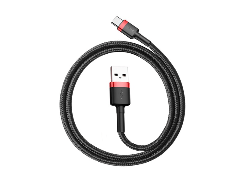 Baseus USB Type-C Gyorstöltő adatkábel 0.5m, piros/fekete