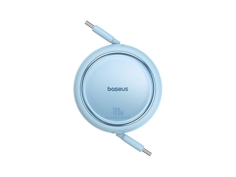 ACC Baseus Free2Draw Mini USB Type-C, 100W gyorstöltő adatkábel, kihúzható, automata behúzó funkcióval, 1m, kék