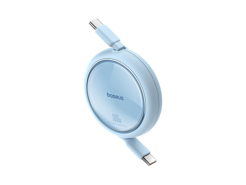 ACC Baseus Free2Draw Mini USB Type-C, 100W gyorstöltő adatkábel, kihúzható, automata behúzó funkcióval, 1m, kék
