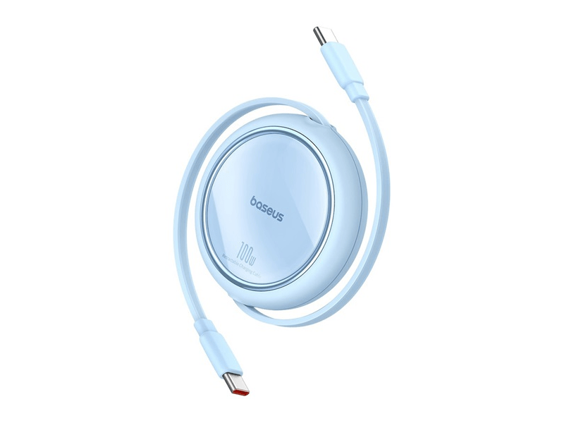 ACC Baseus Free2Draw Mini USB Type-C, 100W gyorstöltő adatkábel, kihúzható, automata behúzó funkcióval, 1m, kék