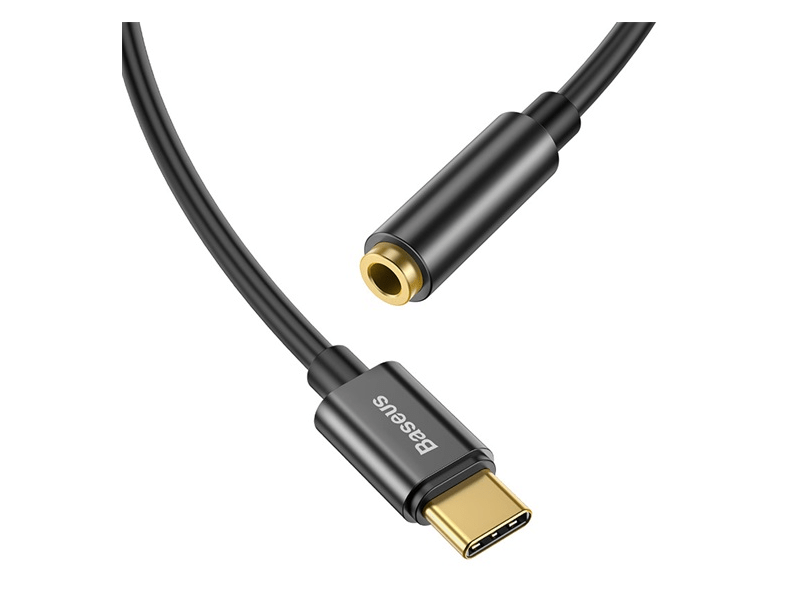Baseus USB Type-C/3,5mm jack audió kábel, fekete (CATL5401)