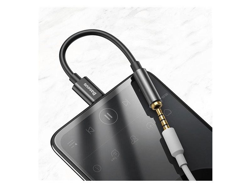 Baseus USB Type-C/3,5mm jack audió kábel, fekete (CATL5401)