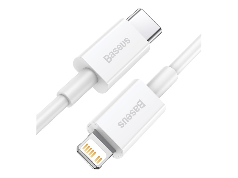 BaseusUSB Type-C/Lightning 20W Gyorstöltős adatkábel 1m, fehér (CATLYSA02)