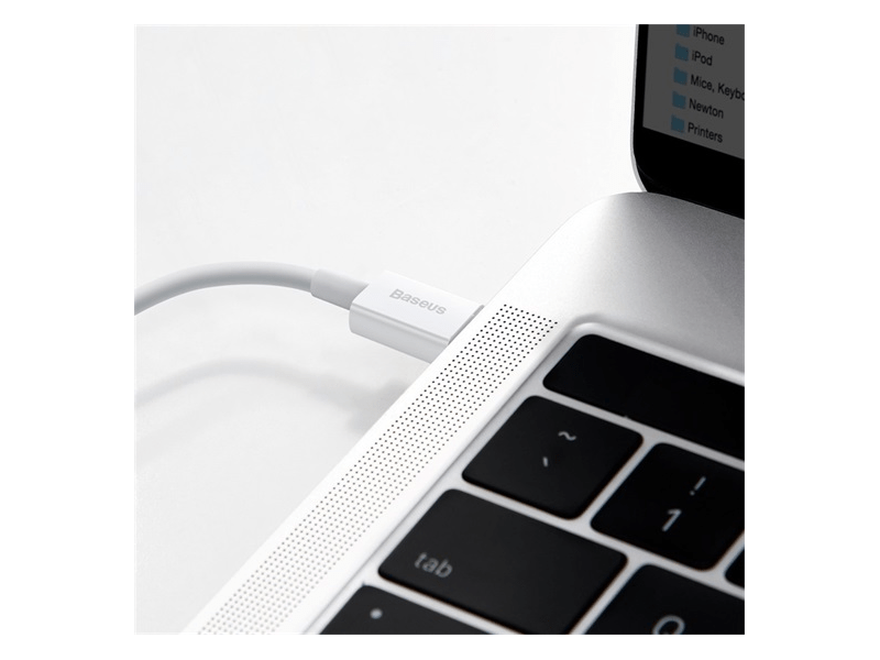 BaseusUSB Type-C/Lightning 20W Gyorstöltős adatkábel 1m, fehér (CATLYSA02)