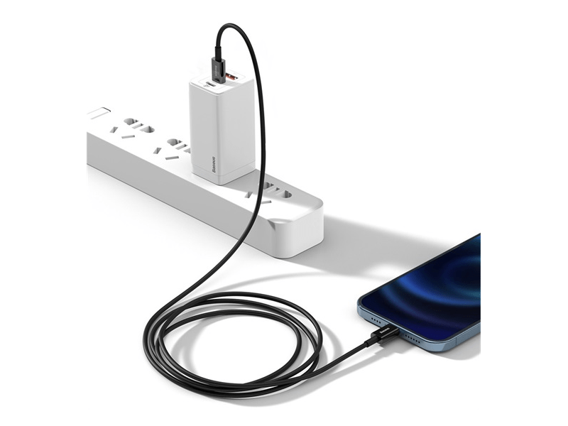 Baseus Superior USB Type-C/Lightning Gyorstöltős adatkábel 1m, fekete (CATLYSA01)