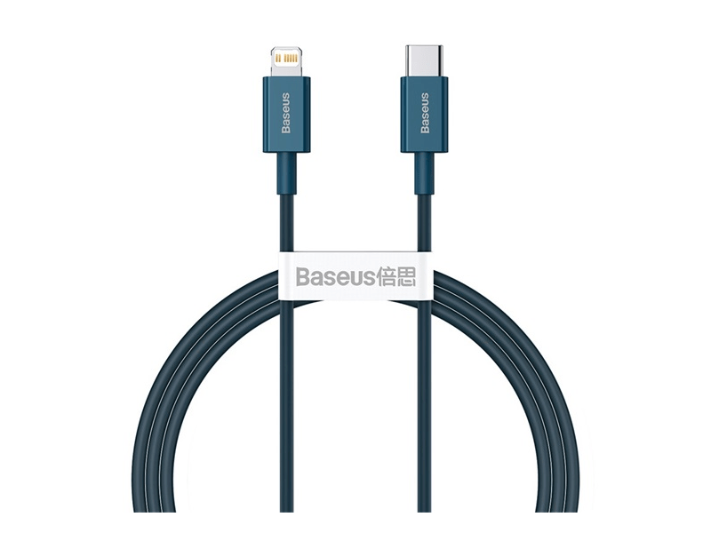 Baseus USB Type-C/Lightning Gyorstöltős adatkábel 1 m, kék (CATLYSA03)