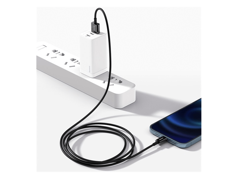 Baseus USB Type-A – Lightning gyorstöltő adatkábel 1m, fekete (CALYSA01)