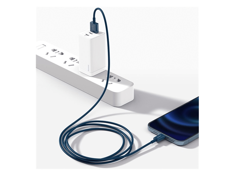 Baseus USB Type-A/Lightning Gyorstöltő adatkábel 1 m, kék