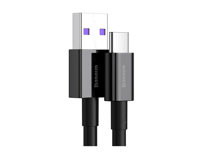 Baseus Superior USB Type-A/USB Type-C Gyorstöltős adatkábel 2m, fekete (CATYSA01)