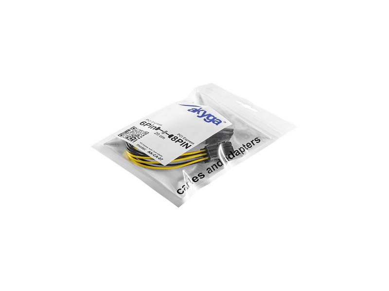 Akyga AK-CA-07 PCI Express 6-pin M/ 6+2-pin F Adapter