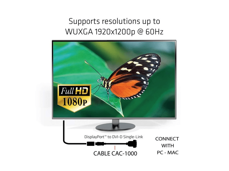 Club 3D CAC-1000 DisplayPort 1.1 - DVI-D Adapter