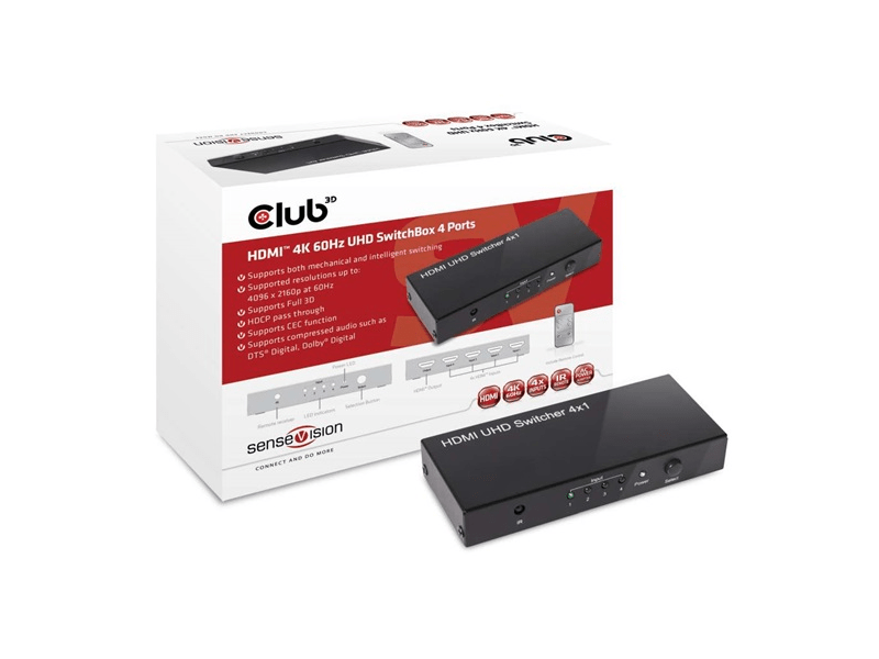 Club 3D CSV-1370 HDMI 2.0 4K60Hz UHD Switchbox