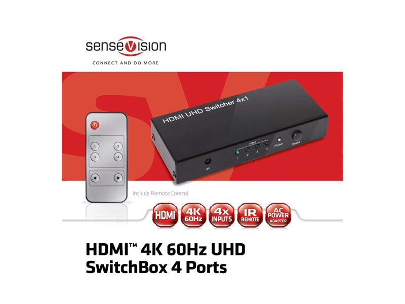 ADA Club3D HDMI 2.0 4K60Hz UHD Switchbox 4 ports