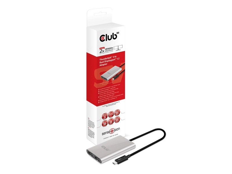 Club 3D CSV-1577 Thunderbolt 3 - Dual DisplayPort 1.2 Adapter