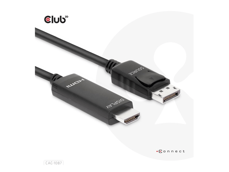 ADA Club3D DisplayPort 1.4 to HDMI 4K120Hz or 8K60Hz HDR10 Cable M/M