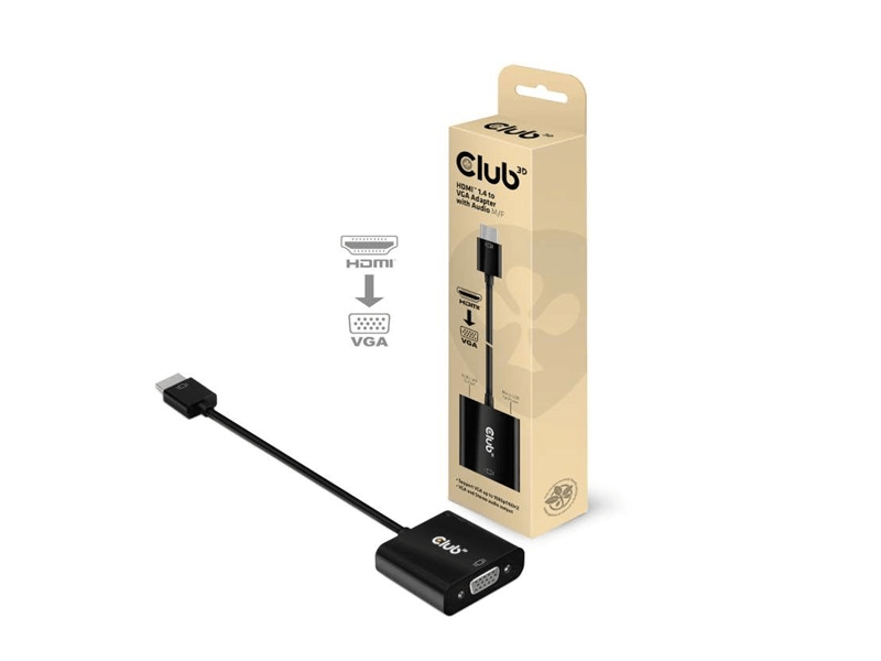 ADA Club3D HDMI 1.4 to VGA Adapter with Audio M/F