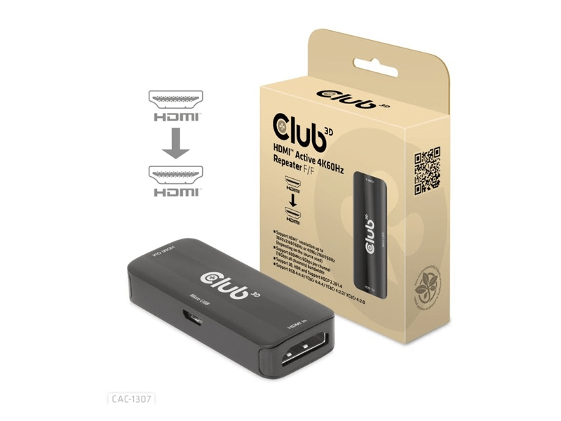 ADA Club3D HDMI Active 4K60Hz Repeater F/F