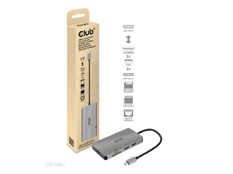 Club 3D CSV-1593 8in1 USB-C HUB