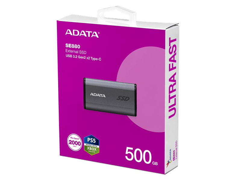Adata SE880 Külső SSD, 500GB (AELI-SE880-500GCGY)