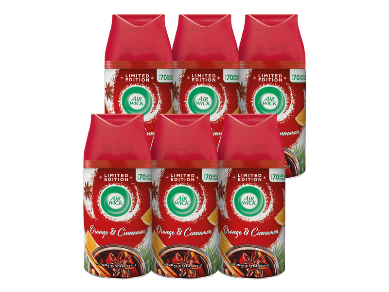 Air Wick Freshmatic Automata légfrissítő spray utántöltő - Fahéj és Narancs, 6x250 ml