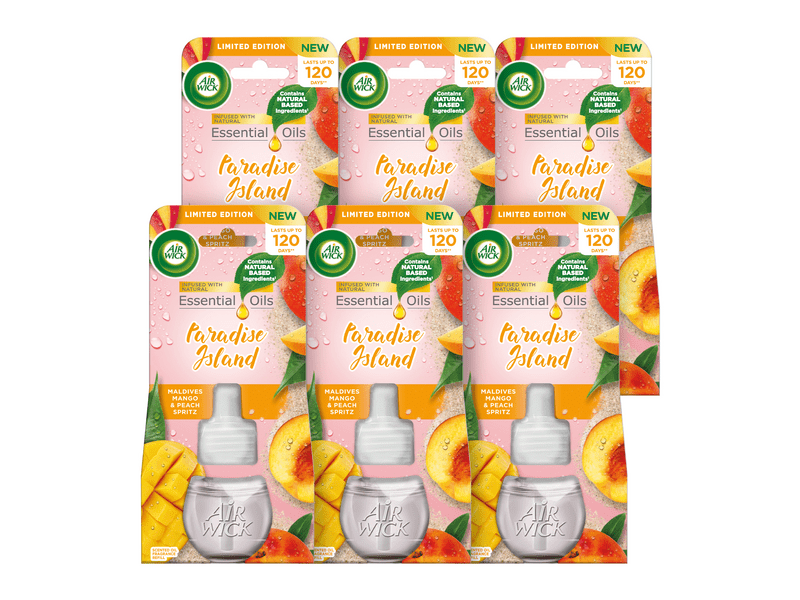 Air Wick Elektromos légfrissítő utántöltő, Maldív mangó és őszibarack, 6x19ml