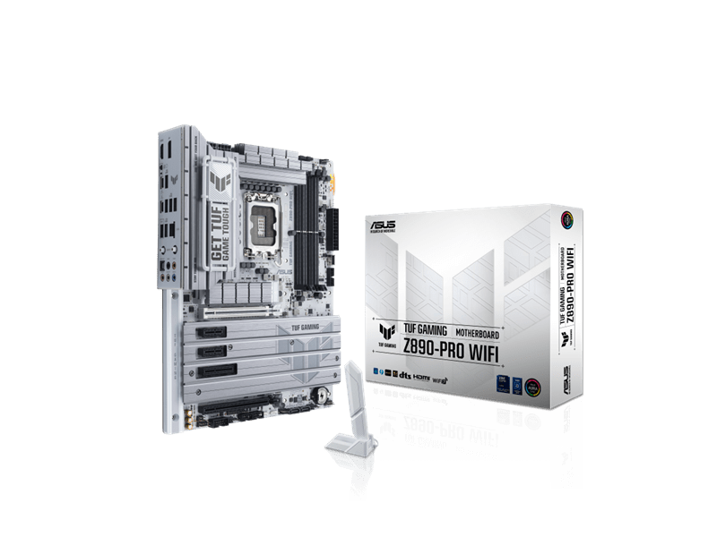Asus Alaplap - Intel TUF GAMING Z890-PRO WIFI LGA1851 (Z890, ATX, 4xDDR5 9066+MHz, 4xSATA3, 4xM.2, HDMI+DP+2xTB)