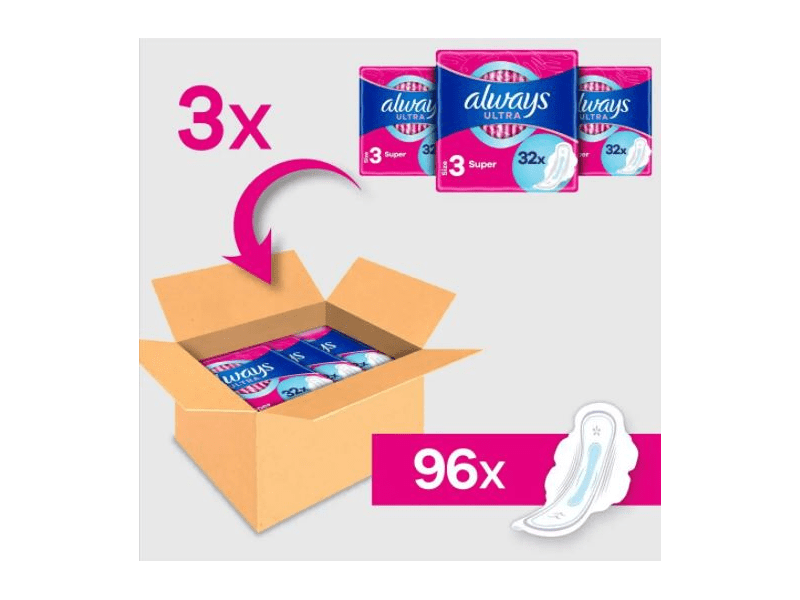 Always Ultra Egészségügyi betét, Super (96 db)