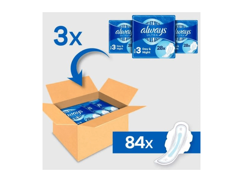 Always Ultra Egészségügyi betét, Day&Night (84 db)