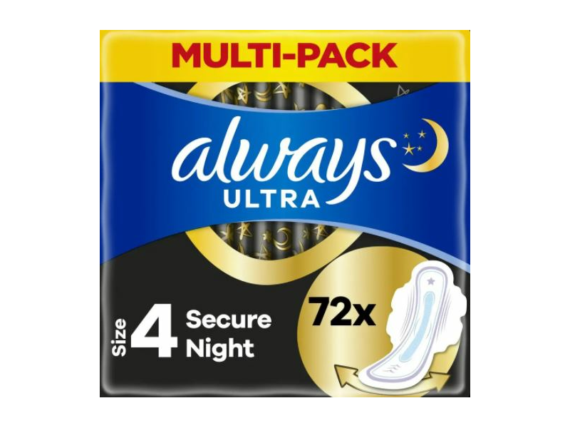 Always Ultra Egészségügyi betét, Secure Night (72 db)