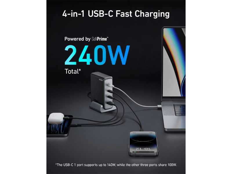 Anker 749 GaNPrime 240W hálózati töltő (A2342311)