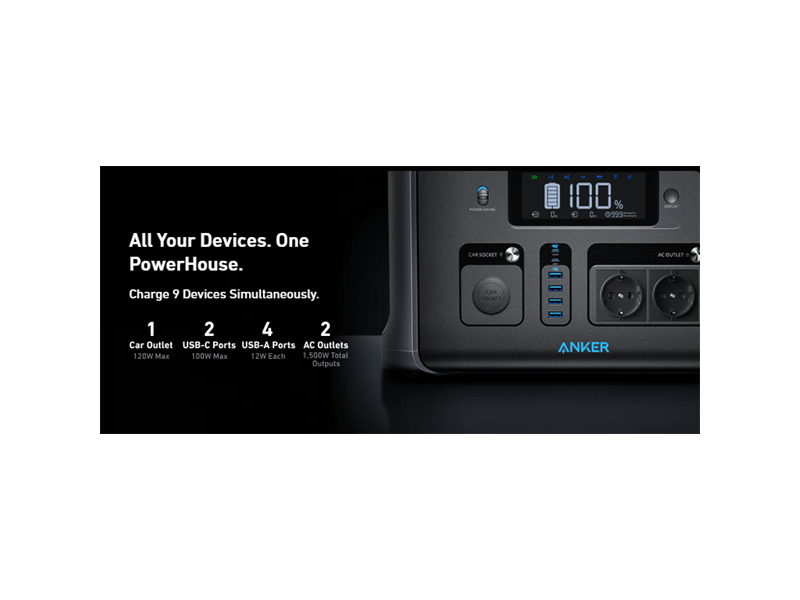 Anker Solix 757 PowerHouse 1229Wh Hordozható töltőállomás