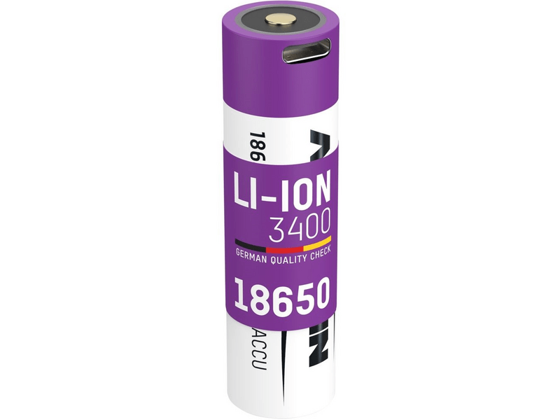Ansmann 18650 Li-ion 3400mAh védett akkumulátor USB töltéssel (1307-0003)