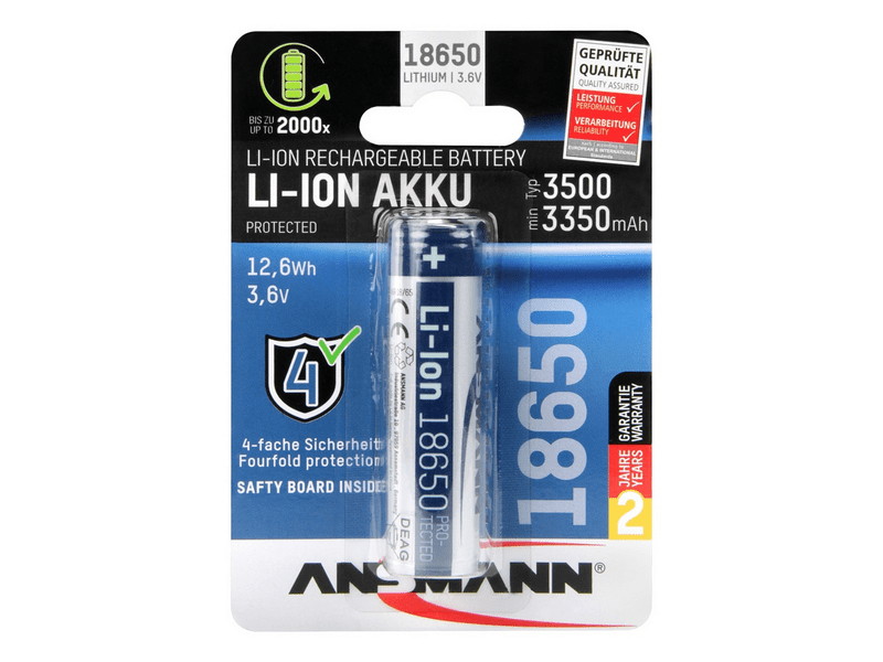 Ansmann 18650 Li-ion 3500mAh védett akkumulátor (1307-0001)